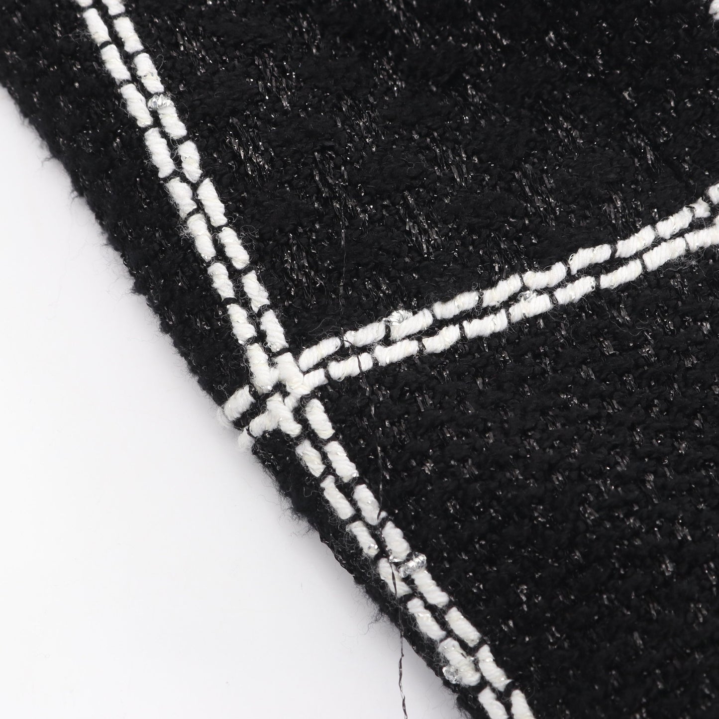 23FW ココマークボタン フリル ツイード ジャケット ビスコース ブラック ホワイト シャネル アウター CHANEL