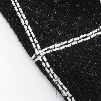 23FW ココマークボタン フリル ツイード ジャケット ビスコース ブラック ホワイト シャネル アウター CHANEL