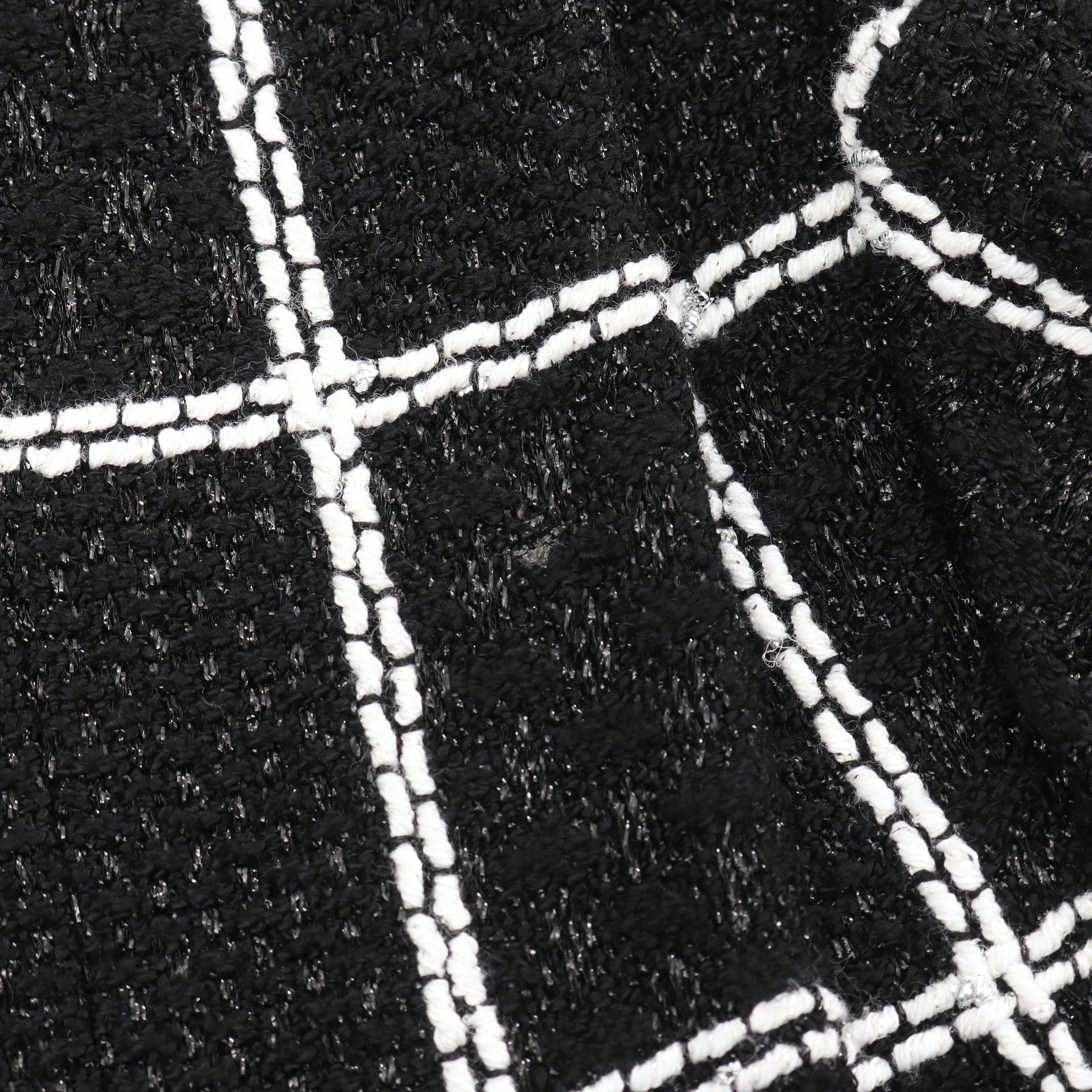 23FW ココマークボタン フリル ツイード ジャケット ビスコース ブラック ホワイト シャネル アウター CHANEL