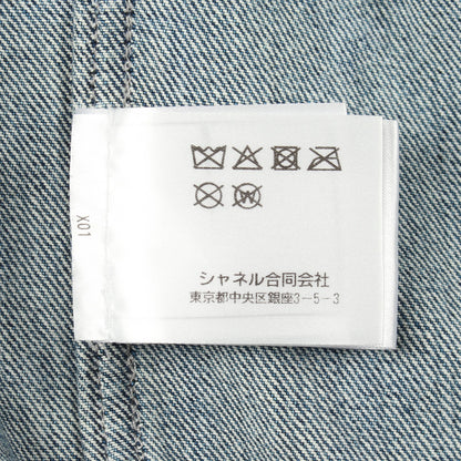 ココマークボタン スパンコール デニムジャケット コットン ブルー シャネル アウター CHANEL