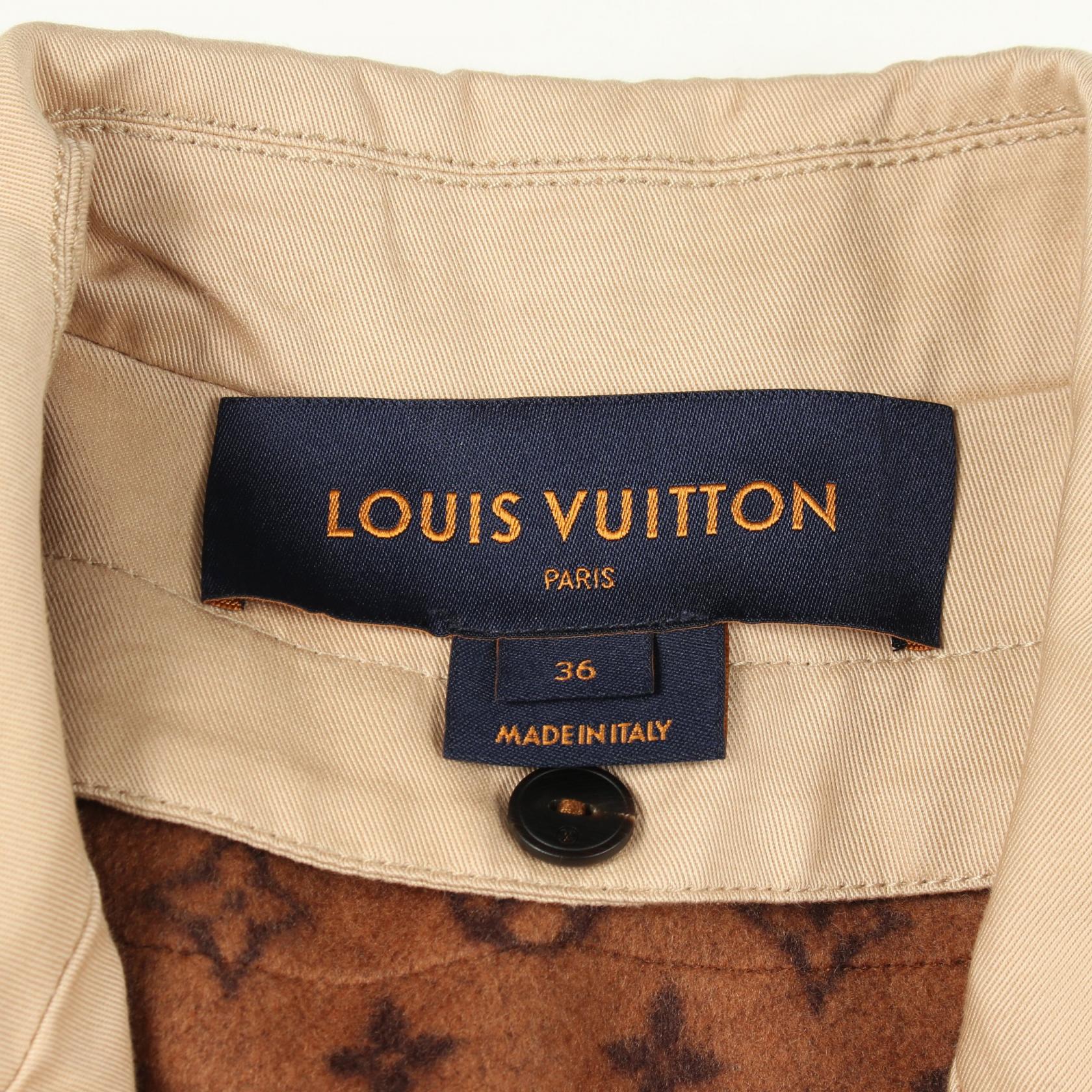 モノグラム トレンチコート コットン ベージュ ダークブラウン ルイヴィトン アウター LOUIS VUITTON
