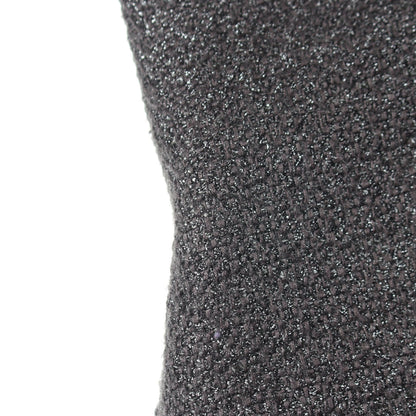 ココマークボタン 切替 ツイード ノーカラー コート ナイロン ブラック シャネル アウター CHANEL