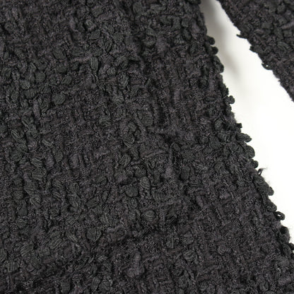 ココマークボタン ツイード ジャケット ナイロン ウール ブラック シャネル アウター CHANEL