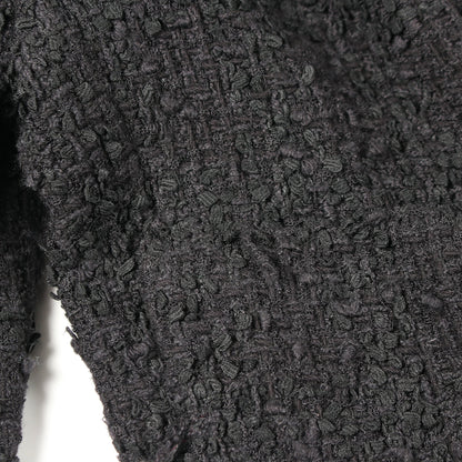 ココマークボタン ツイード ジャケット ナイロン ウール ブラック シャネル アウター CHANEL