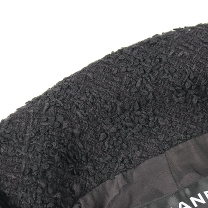 ココマークボタン ツイード ジャケット ナイロン ウール ブラック シャネル アウター CHANEL
