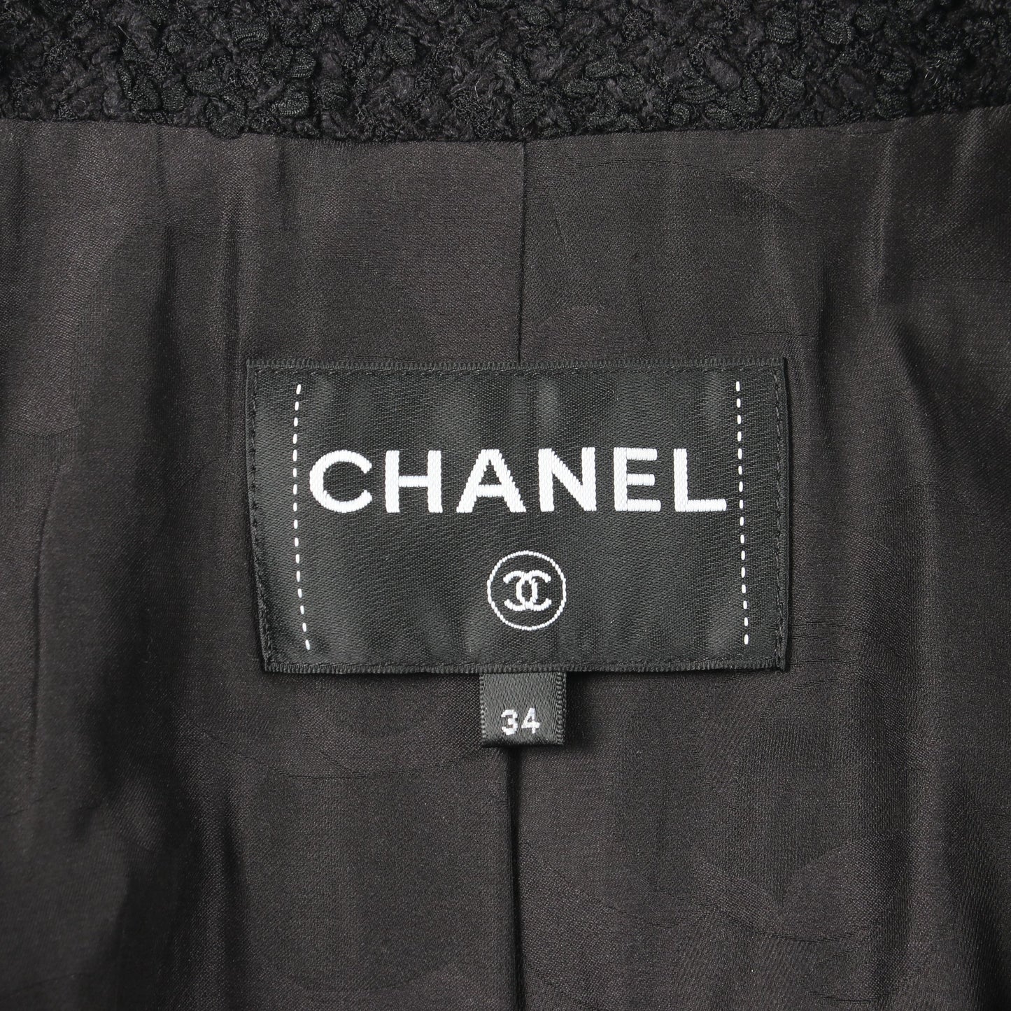 ココマークボタン ツイード ジャケット ナイロン ウール ブラック シャネル アウター CHANEL