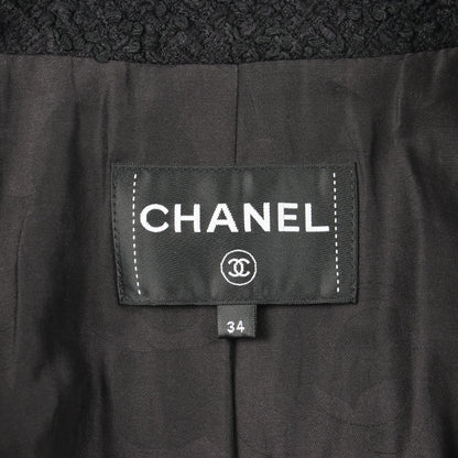 ココマークボタン ツイード ジャケット ナイロン ウール ブラック シャネル アウター CHANEL