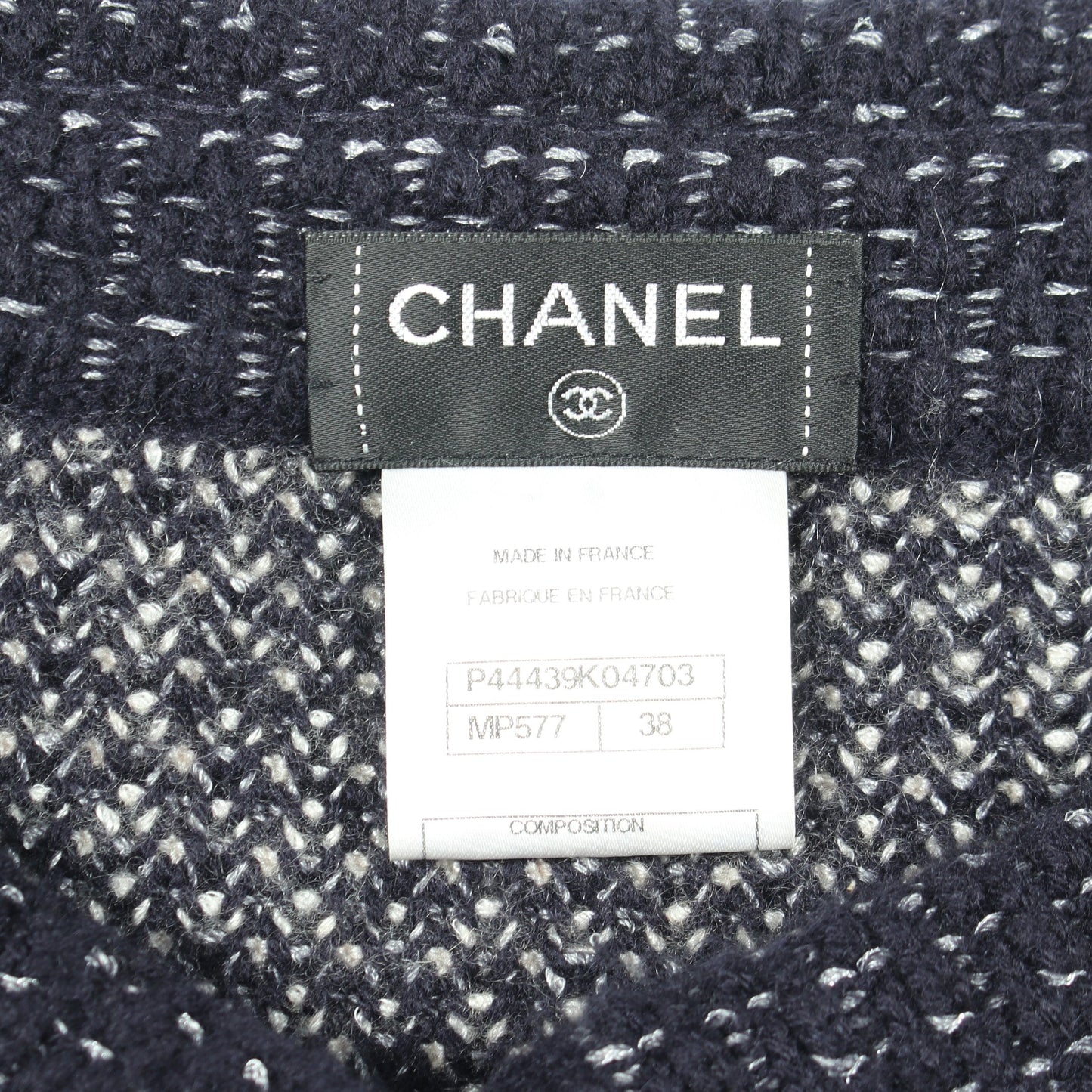 ココマークボタン ダブルブレスト ニット ジャケット カシミヤ シルク ネイビー シャネル アウター CHANEL
