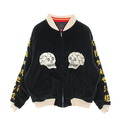 SAINT MICHAEL × WILDSIDE YOHJI YAMAMOTO スカル ローズ 刺繍 リバーシブル 中綿 ジャケット レーヨン コットン ブラック マルチカラー セント マイケル アウター SAINT MICHAEL