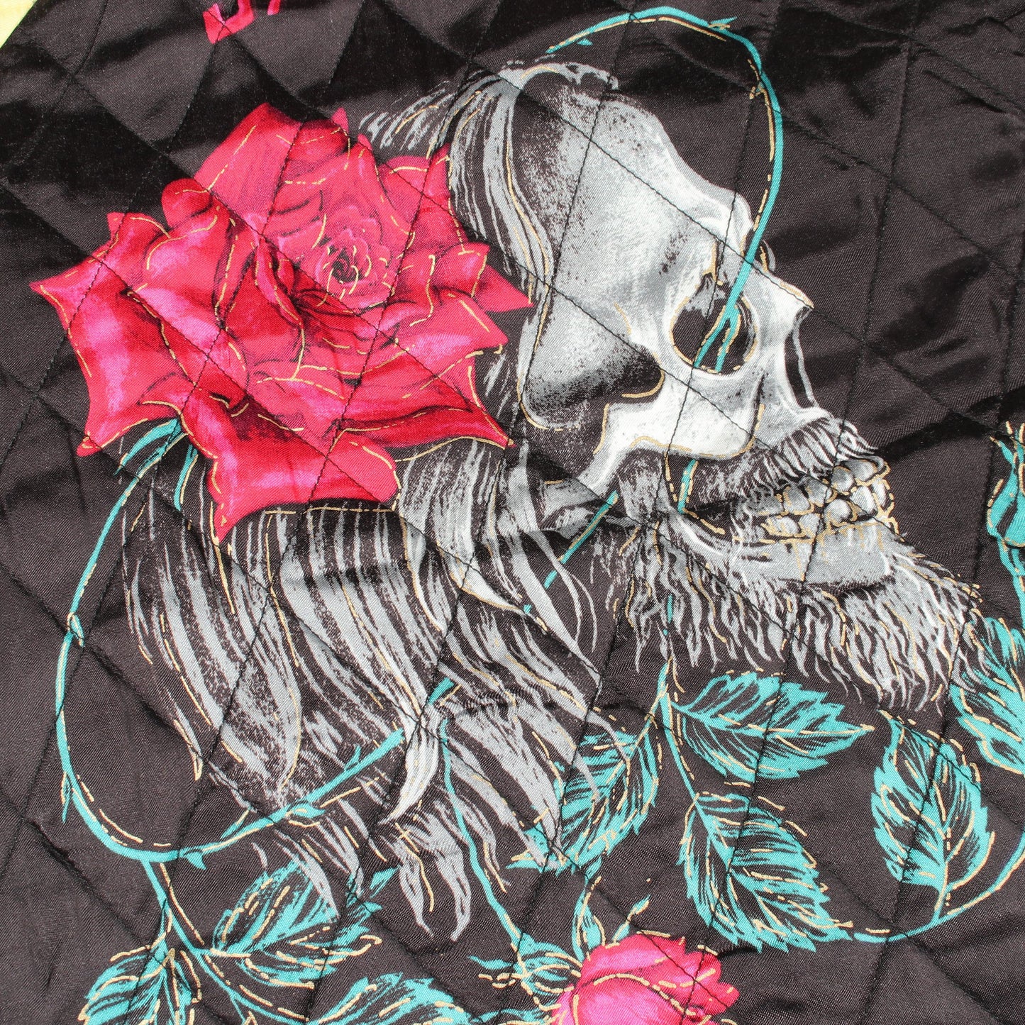 SAINT MICHAEL × WILDSIDE YOHJI YAMAMOTO スカル ローズ 刺繍 リバーシブル 中綿 ジャケット レーヨン コットン ブラック マルチカラー セント マイケル アウター SAINT MICHAEL