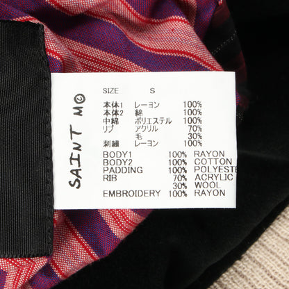 SAINT MICHAEL × WILDSIDE YOHJI YAMAMOTO スカル ローズ 刺繍 リバーシブル 中綿 ジャケット レーヨン コットン ブラック マルチカラー セント マイケル アウター SAINT MICHAEL