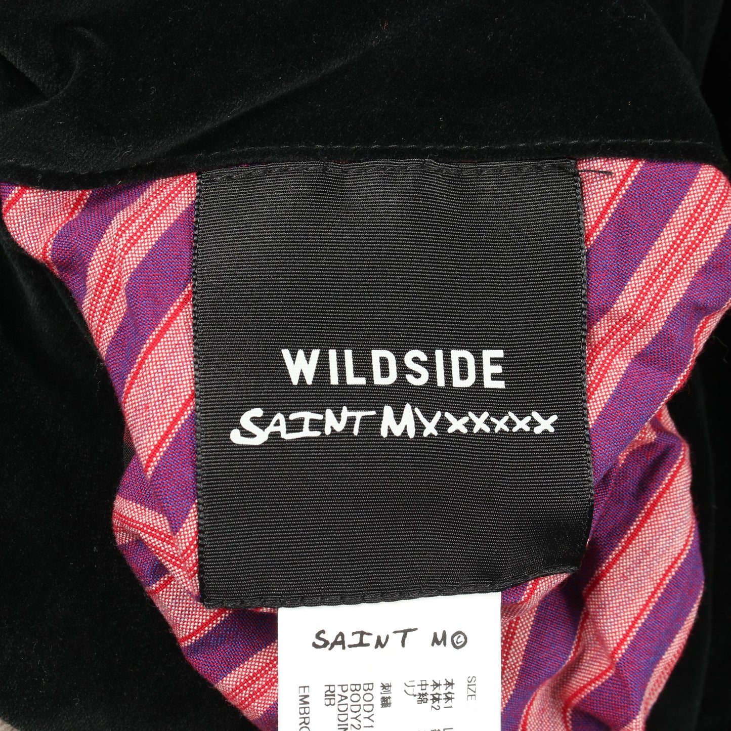 SAINT MICHAEL × WILDSIDE YOHJI YAMAMOTO スカル ローズ 刺繍 リバーシブル 中綿 ジャケット レーヨン コットン ブラック マルチカラー セント マイケル アウター SAINT MICHAEL