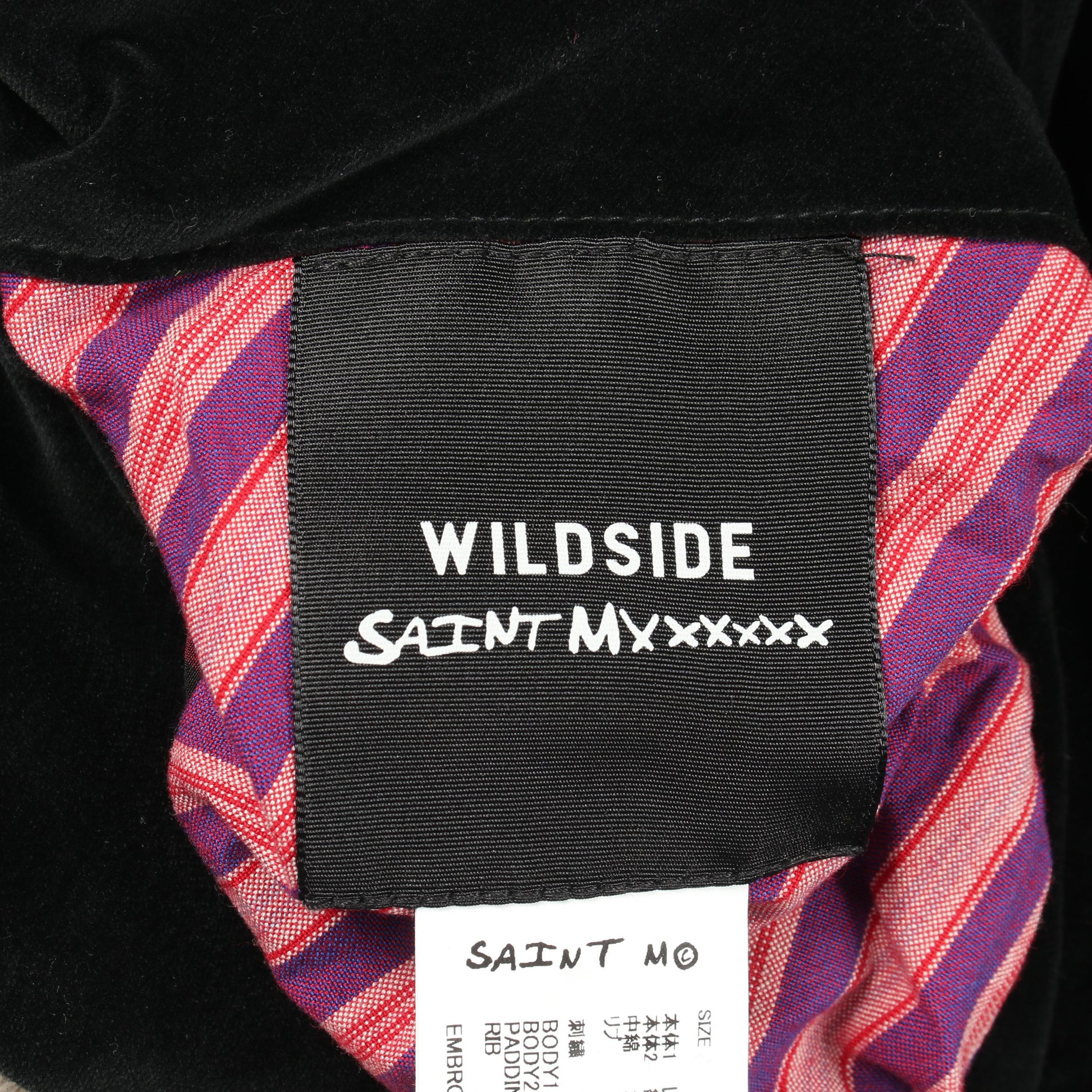 SAINT MICHAEL × WILDSIDE YOHJI YAMAMOTO スカル ローズ 刺繍 リバーシブル 中綿 ジャケット レーヨン コットン ブラック マルチカラー セント マイケル アウター SAINT MICHAEL