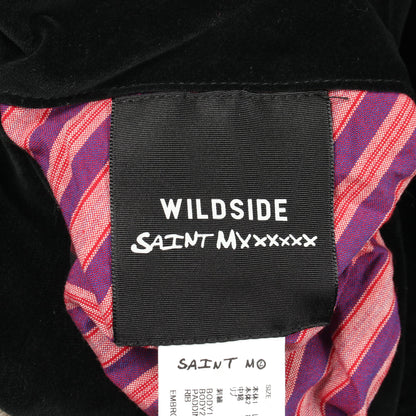 SAINT MICHAEL × WILDSIDE YOHJI YAMAMOTO スカル ローズ 刺繍 リバーシブル 中綿 ジャケット レーヨン コットン ブラック マルチカラー セント マイケル アウター SAINT MICHAEL
