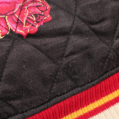 SAINT MICHAEL × WILDSIDE YOHJI YAMAMOTO スカル ローズ 刺繍 リバーシブル 中綿 ジャケット レーヨン コットン ブラック マルチカラー セント マイケル アウター SAINT MICHAEL