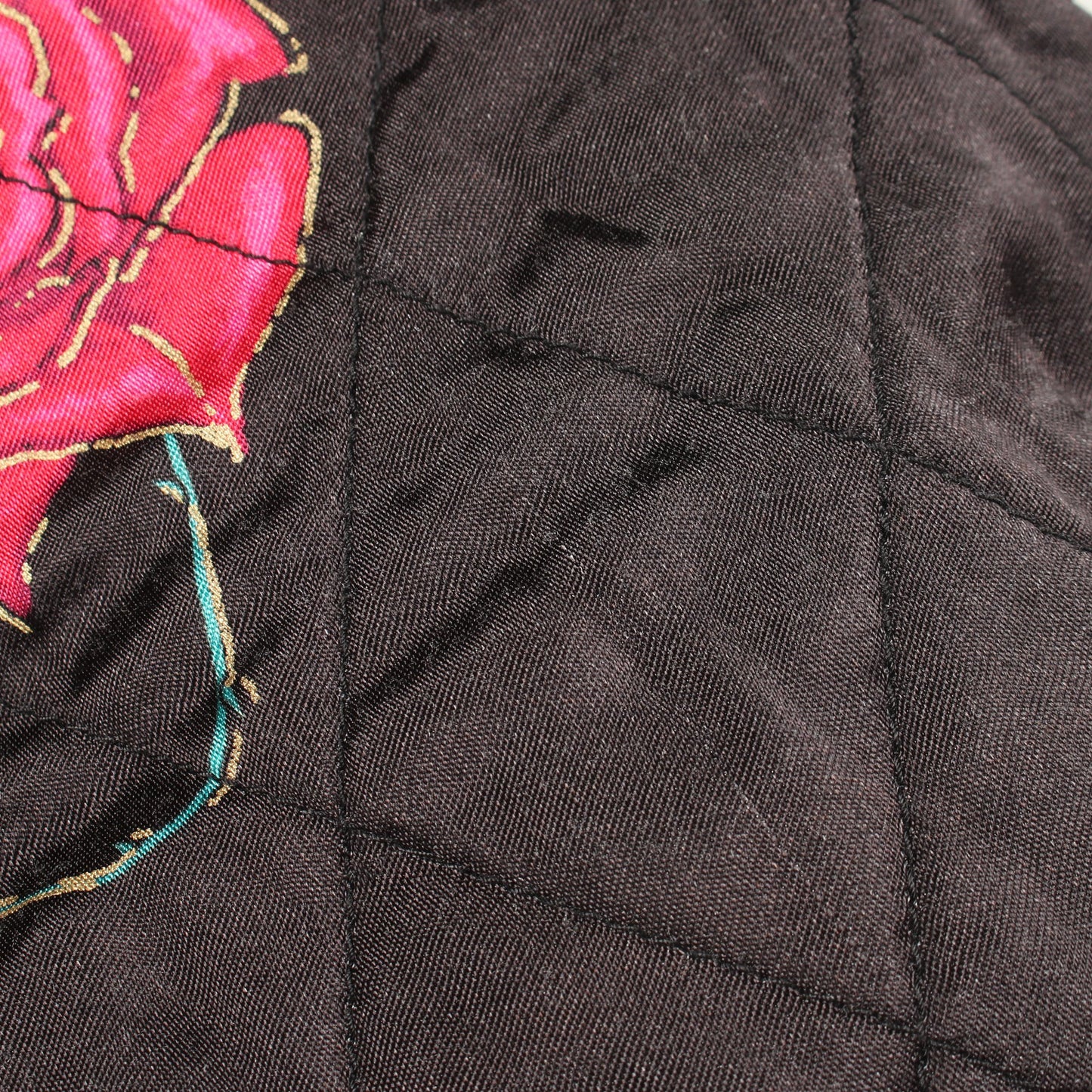 SAINT MICHAEL × WILDSIDE YOHJI YAMAMOTO スカル ローズ 刺繍 リバーシブル 中綿 ジャケット レーヨン コットン ブラック マルチカラー セント マイケル アウター SAINT MICHAEL
