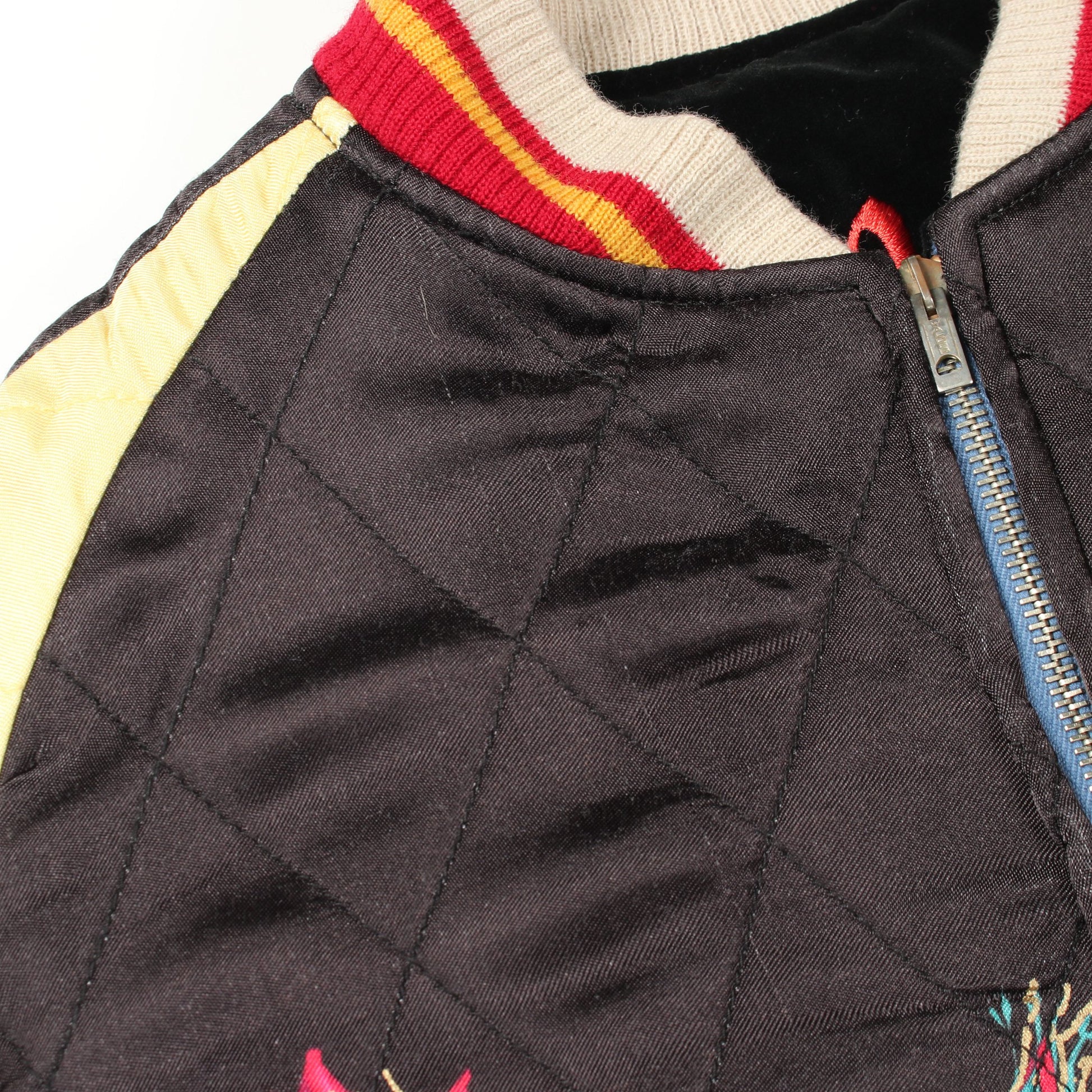 SAINT MICHAEL × WILDSIDE YOHJI YAMAMOTO スカル ローズ 刺繍 リバーシブル 中綿 ジャケット レーヨン コットン ブラック マルチカラー セント マイケル アウター SAINT MICHAEL