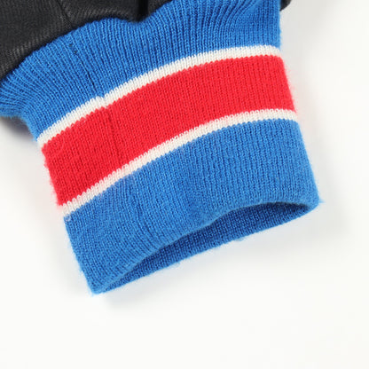 JEFF HAMILTON × MLB CHICAGO CUBS ブルゾン スタジャン コットン レザー ダークグレー マルチカラー ジェフハミルトン