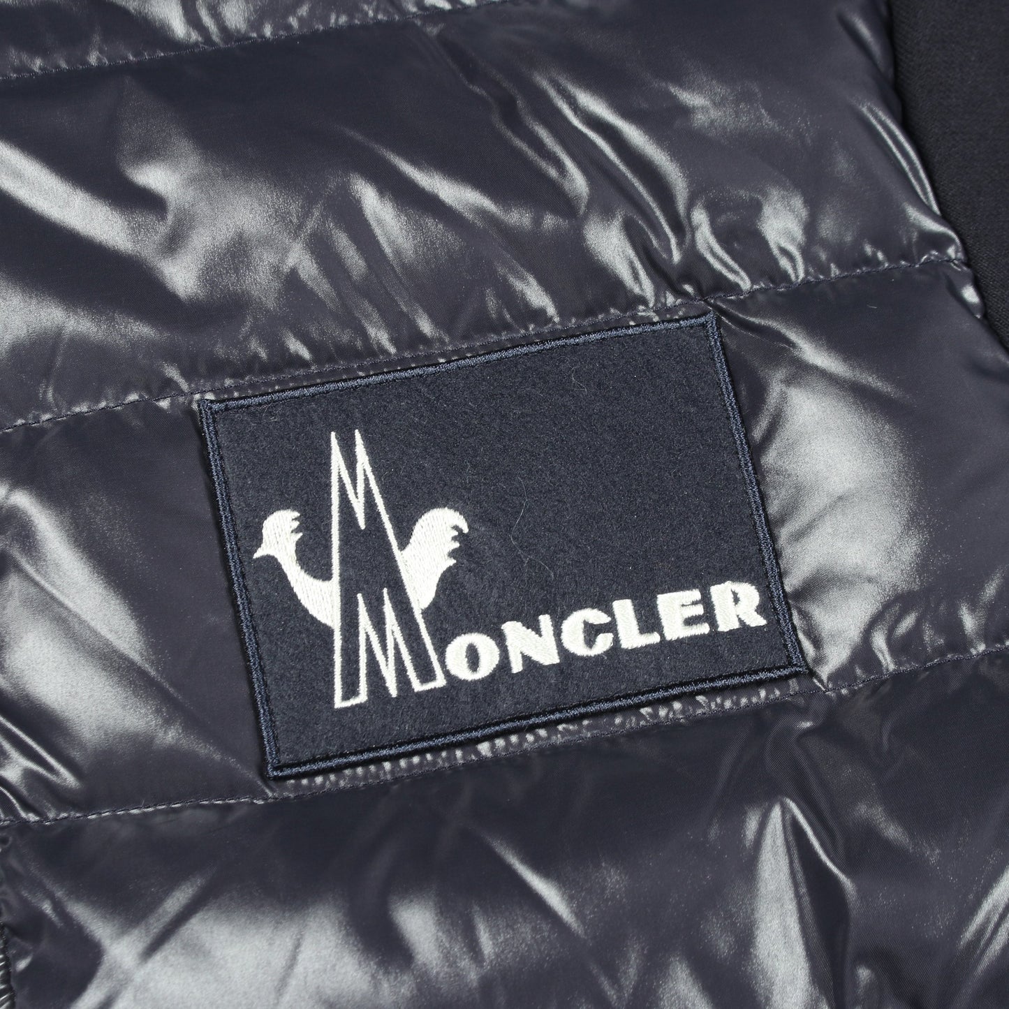 フード付き 切替 ダウンジャケット コットン ナイロン ネイビー モンクレール アウター MONCLER