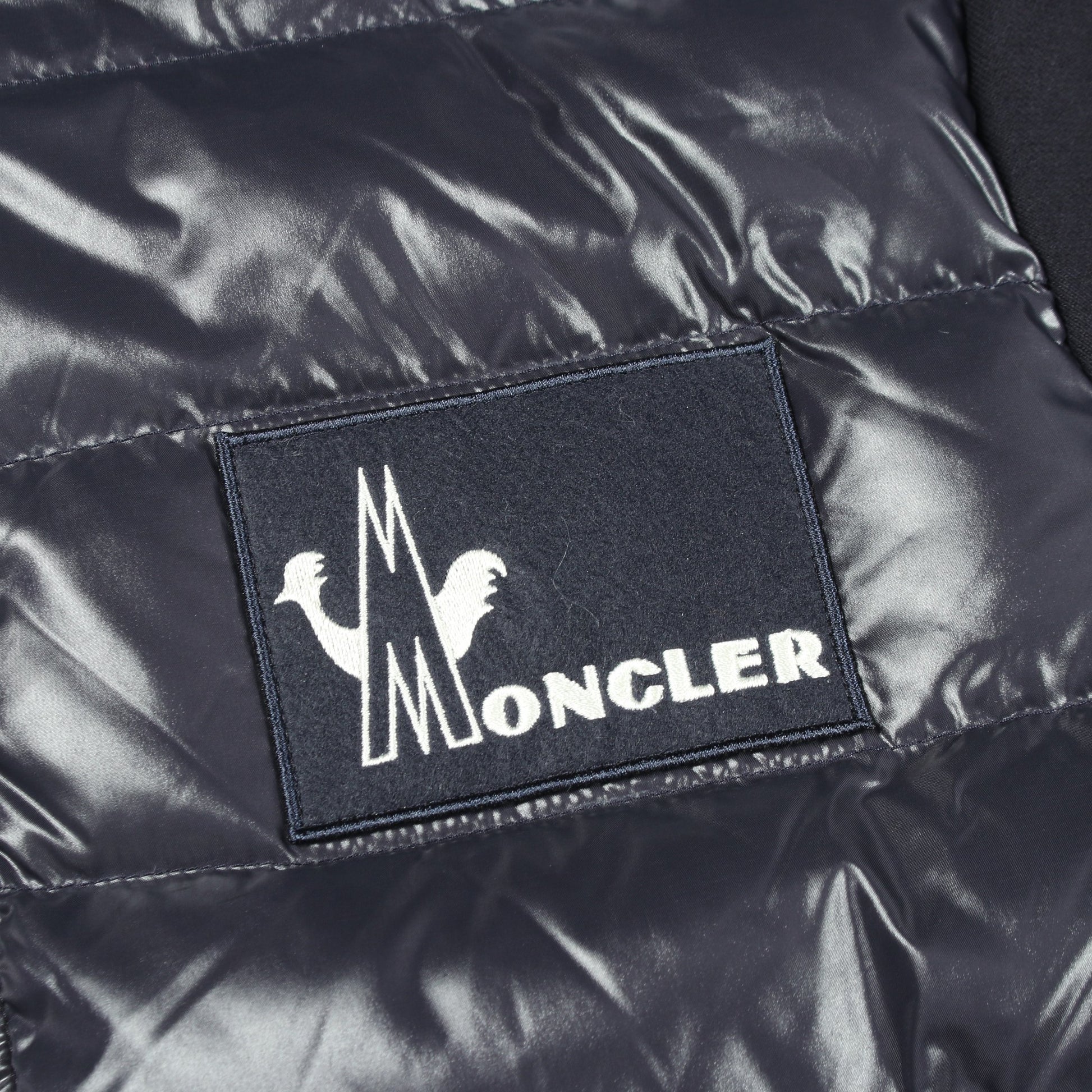 フード付き 切替 ダウンジャケット コットン ナイロン ネイビー モンクレール アウター MONCLER