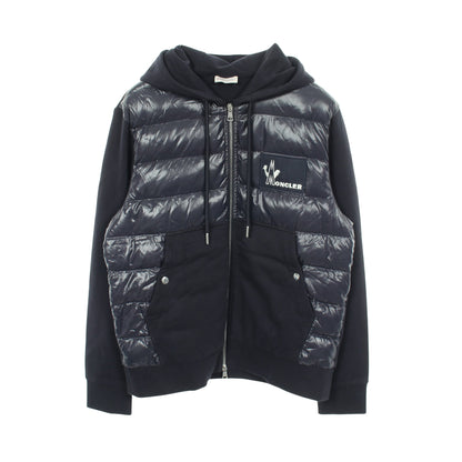 フード付き 切替 ダウンジャケット コットン ナイロン ネイビー モンクレール アウター MONCLER