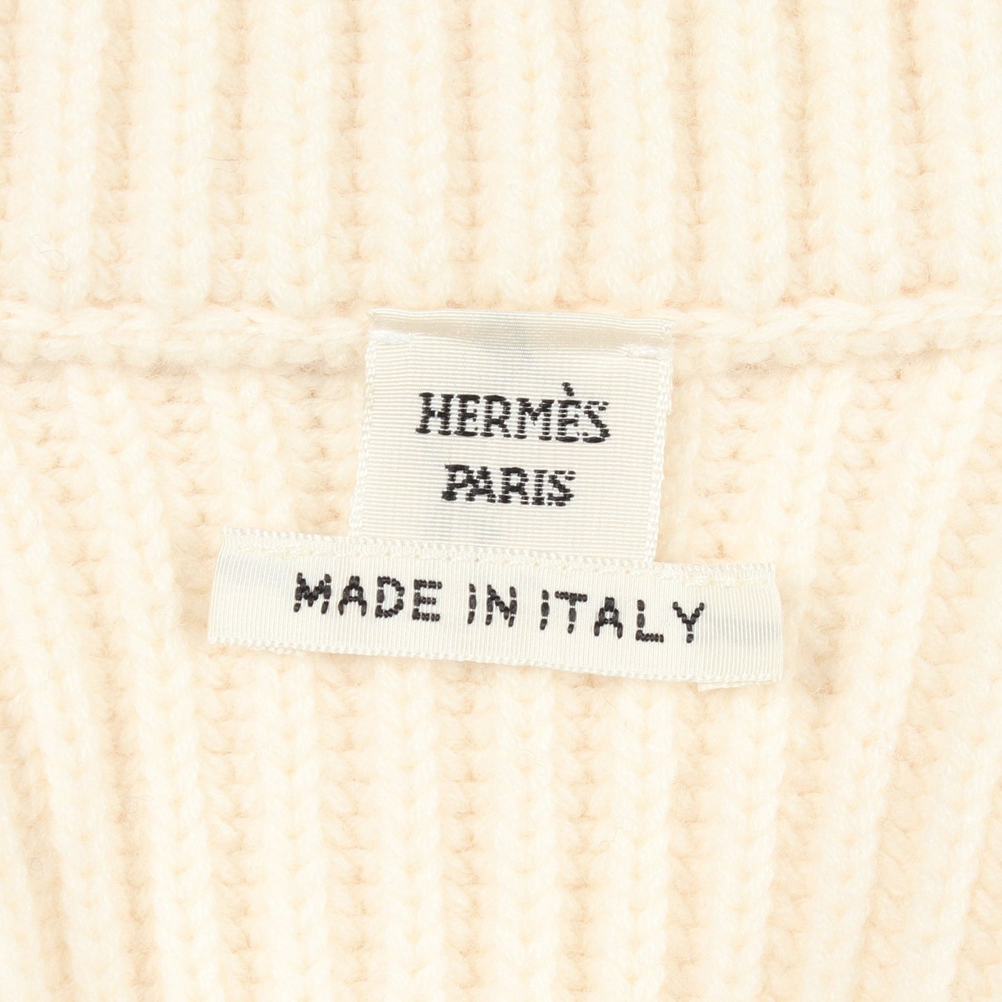 ラウンジウェア ヴォヤージュ ジップアップ ニット ウール オフホワイト ブラウン エルメス トップス HERMES