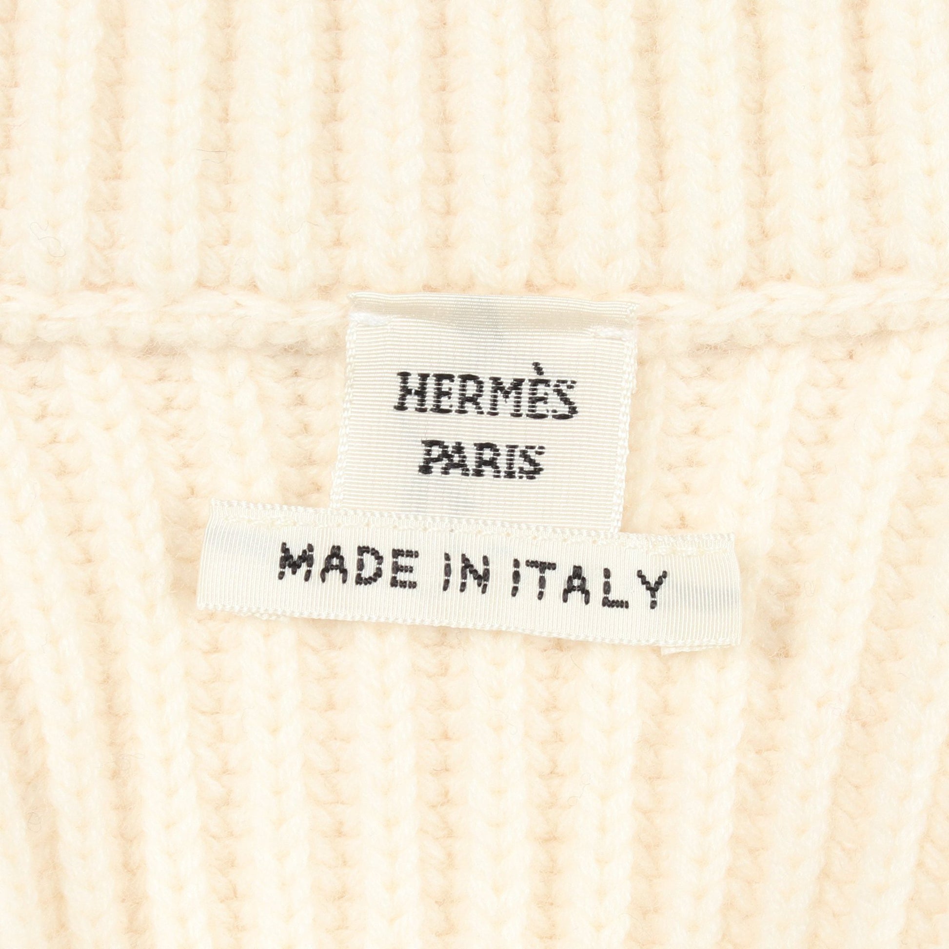ラウンジウェア ヴォヤージュ ジップアップ ニット ウール オフホワイト ブラウン エルメス トップス HERMES