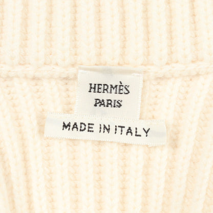 ラウンジウェア ヴォヤージュ ジップアップ ニット ウール オフホワイト ブラウン エルメス トップス HERMES