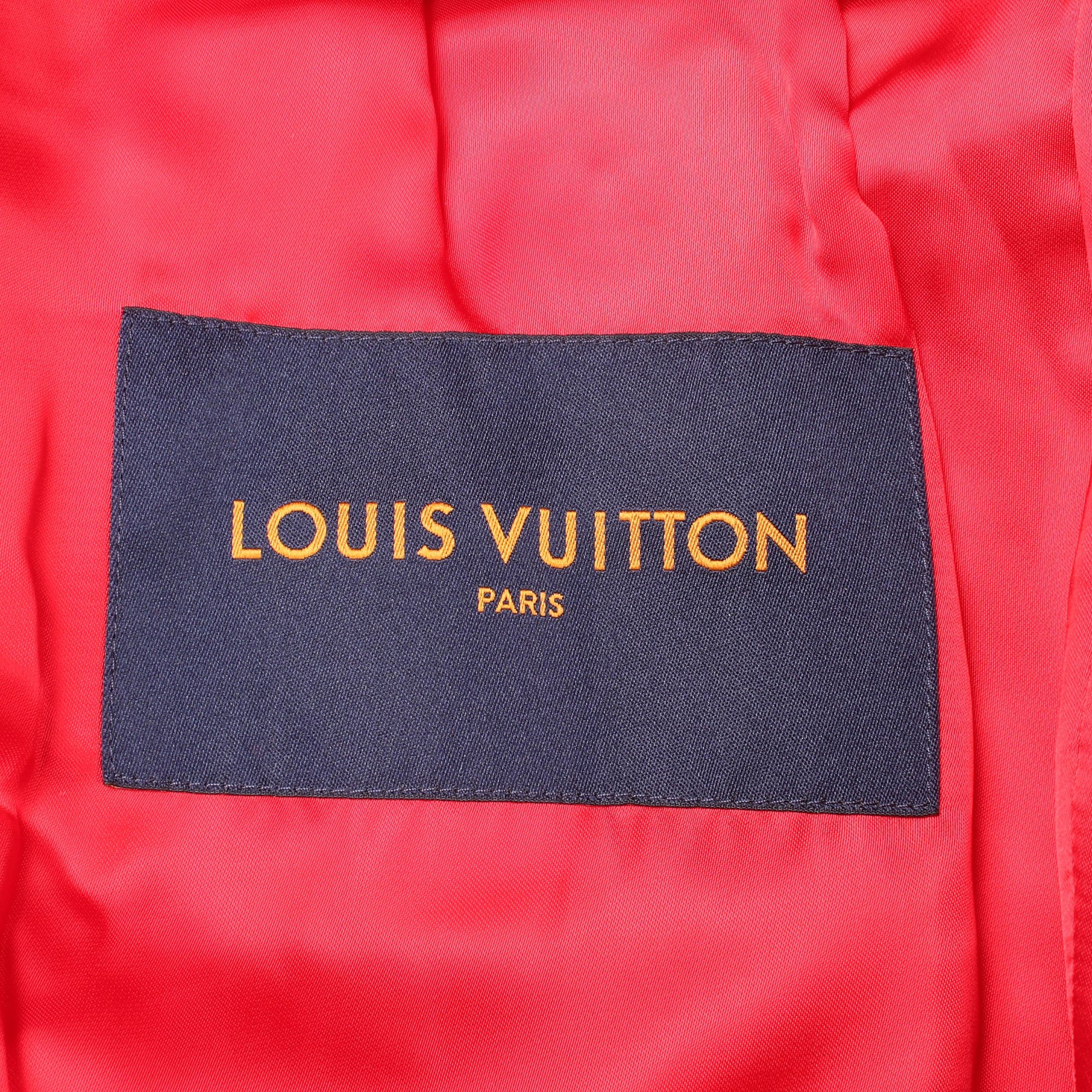 ミックスレザー バーシティ ブルゾン ジャケット ウール レッド ホワイト ルイヴィトン アウター LOUIS VUITTON