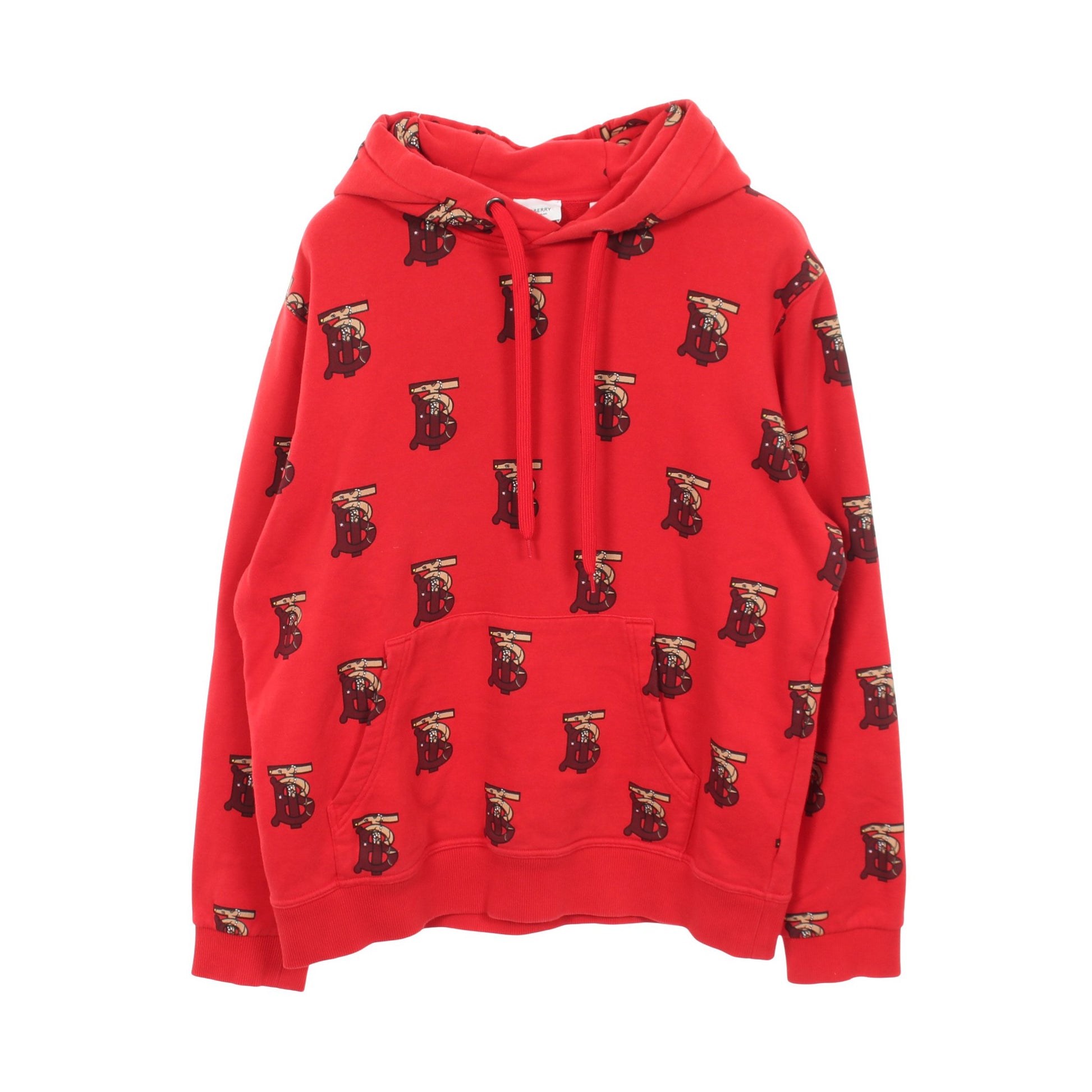 TBモノグラム ネズミプリント フーディ プルオーバーパーカー コットン レッド マルチカラー バーバリー トップス BURBERRY