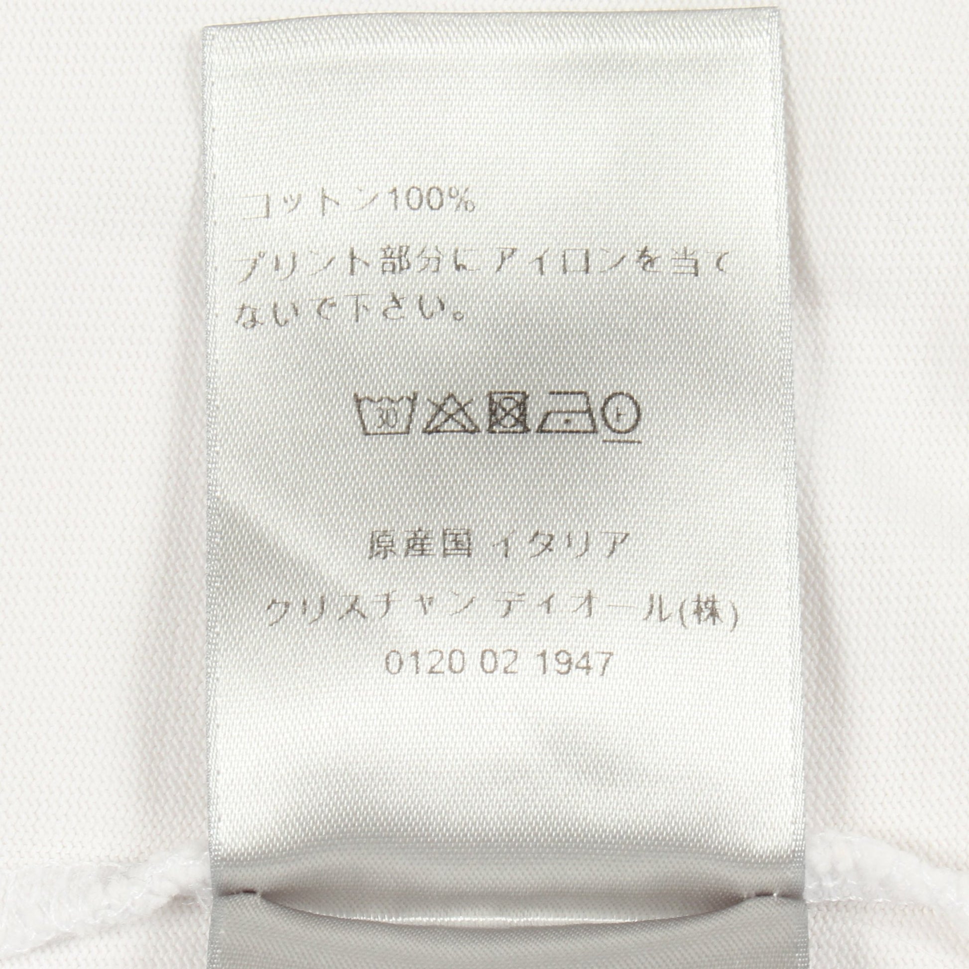 ロゴ刺繍 クルーネック 半袖Tシャツ コットン ホワイト グレー クリスチャンディオール トップス Christian Dior