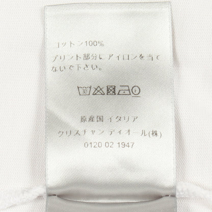 ロゴ刺繍 クルーネック 半袖Tシャツ コットン ホワイト グレー クリスチャンディオール トップス Christian Dior