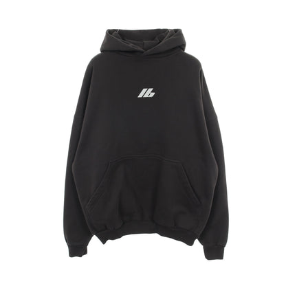 ロゴプリント フーディ プルオーバーパーカー コットン ブラック バレンシアガ トップス BALENCIAGA