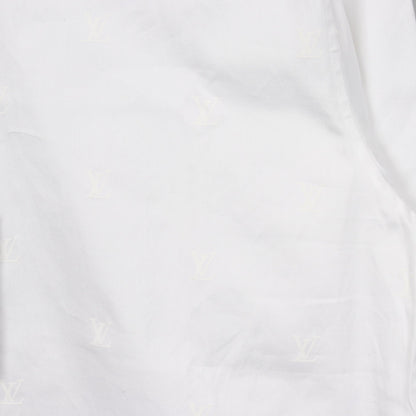 LVロゴ 総柄 シャツ コットン ホワイト ルイヴィトン トップス LOUIS VUITTON