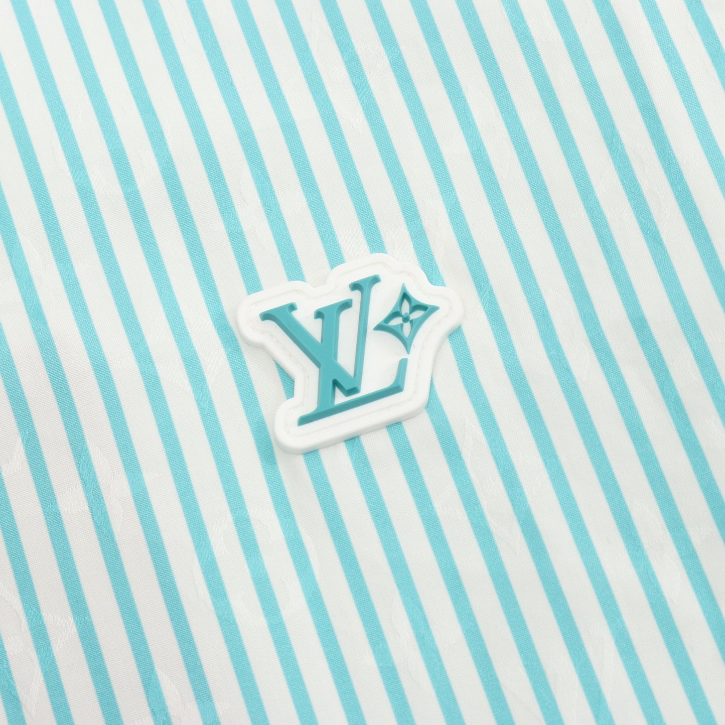 25AW モノグラムストライプ シャツ コットン ホワイト エメラルドグリーン ルイヴィトン トップス LOUIS VUITTON