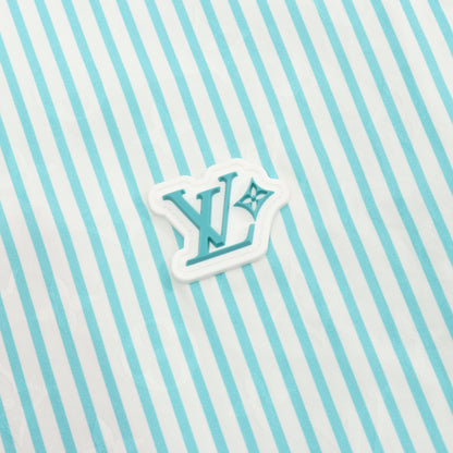 25AW モノグラムストライプ シャツ コットン ホワイト エメラルドグリーン ルイヴィトン トップス LOUIS VUITTON