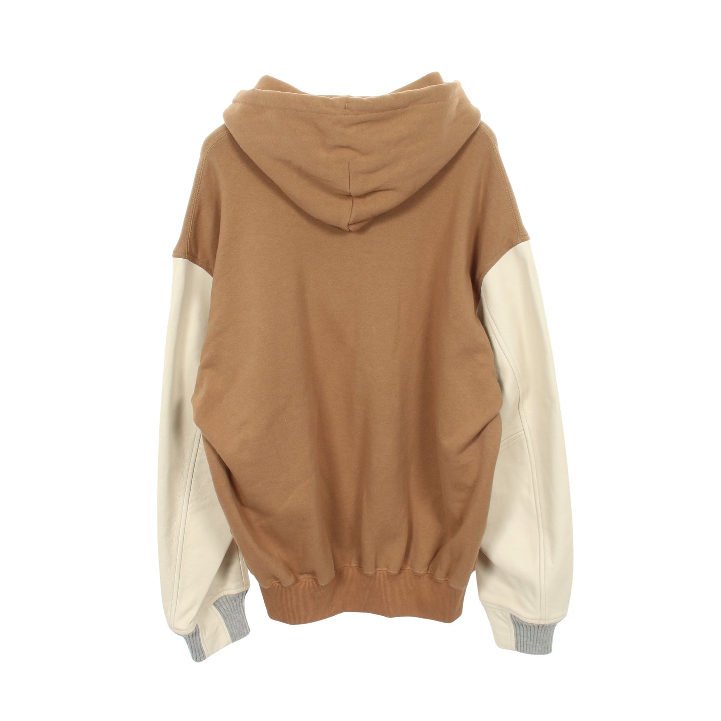 eYe COMME des GARCONS JUNYA WATANABE MAN × Carhartt レザースリーブ プルオーバーパーカー コットン レザー ブラウン アイボリー アイコムデギャルソンジュンヤワタナベマン トップス eYe COMME des GARCONS JUNYA WATANABE MAN