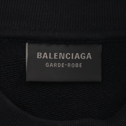 GARDE ROBE ケアラベルプリント クルーネック スウェットシャツ コットン ブラック バレンシアガ トップス BALENCIAGA