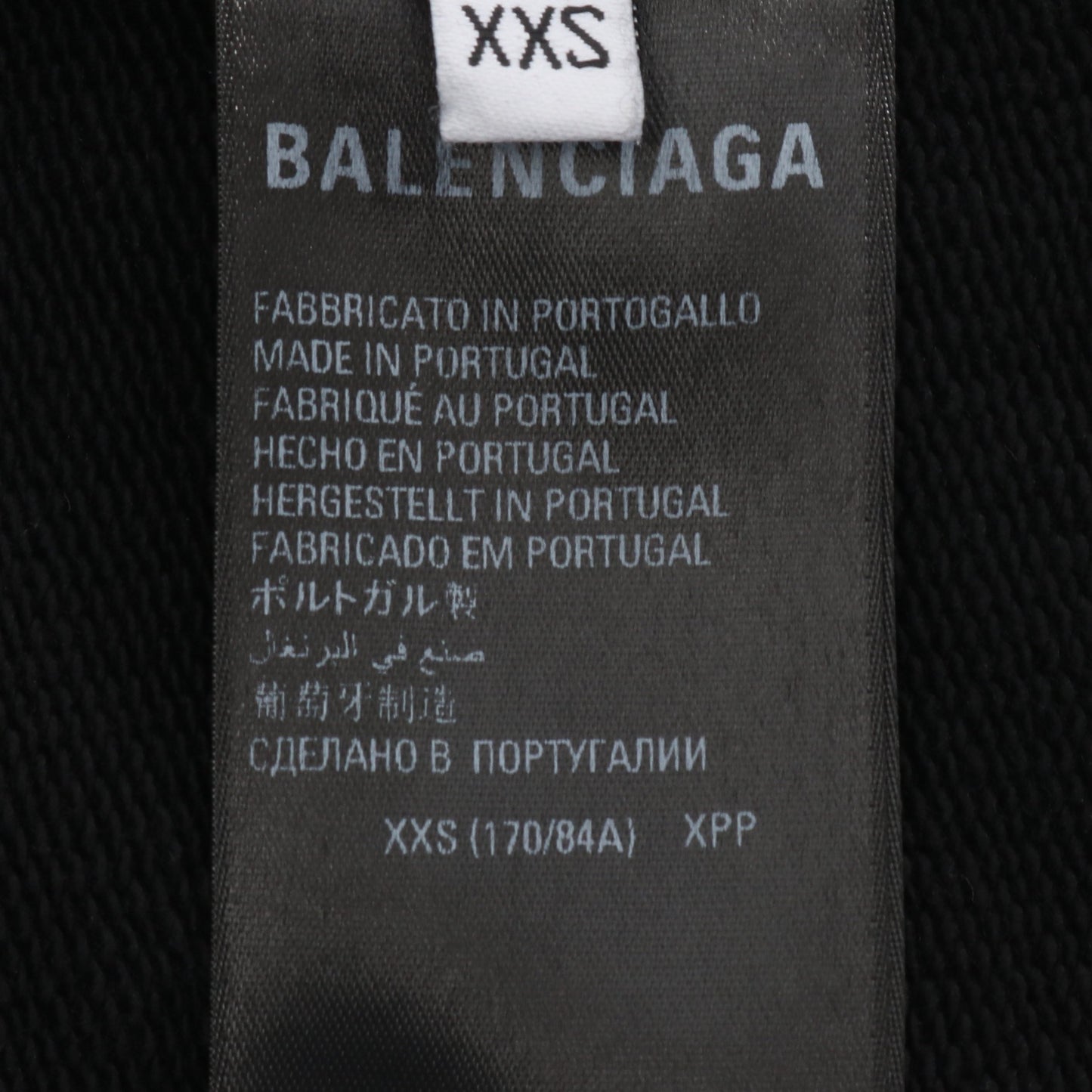 GARDE ROBE ケアラベルプリント クルーネック スウェットシャツ コットン ブラック バレンシアガ トップス BALENCIAGA
