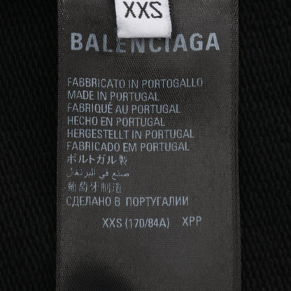 GARDE ROBE ケアラベルプリント クルーネック スウェットシャツ コットン ブラック バレンシアガ トップス BALENCIAGA