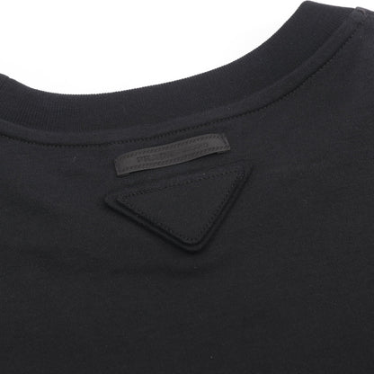 クロップド丈 半袖Tシャツ コットン ブラック プラダ トップス PRADA