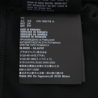 クロップド丈 半袖Tシャツ コットン ブラック プラダ トップス PRADA