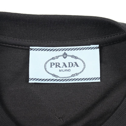 クロップド丈 半袖Tシャツ コットン ブラック プラダ トップス PRADA