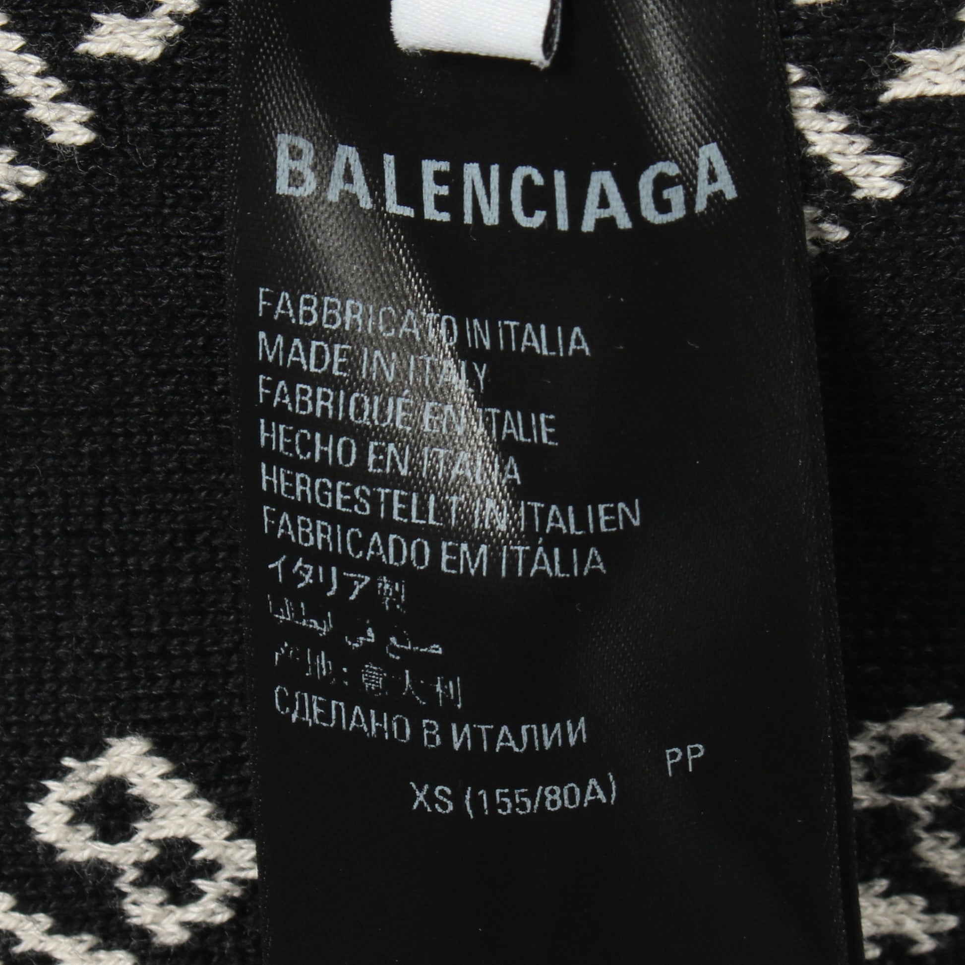 ロゴ総柄 クルーネック ニット コットン ホワイト ブラック バレンシアガ トップス BALENCIAGA