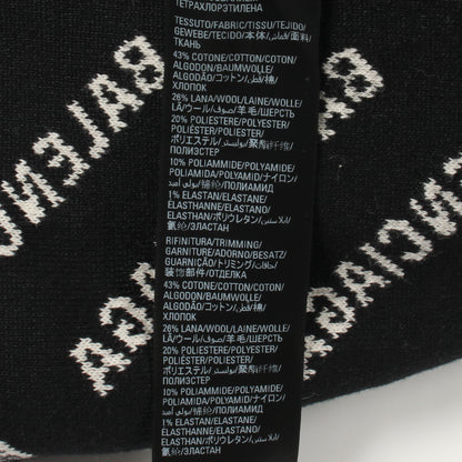 ロゴ総柄 クルーネック ニット コットン ホワイト ブラック バレンシアガ トップス BALENCIAGA