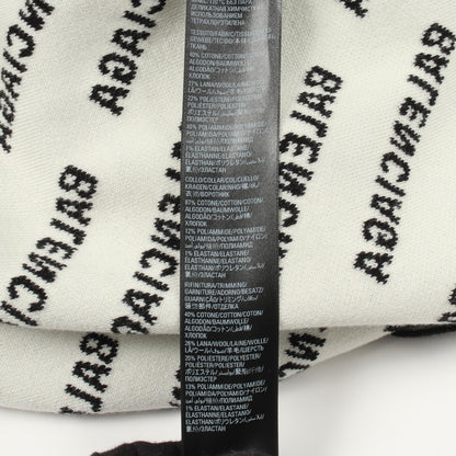 ロゴ総柄 クルーネック ニット コットン ブラック ホワイト バレンシアガ トップス BALENCIAGA