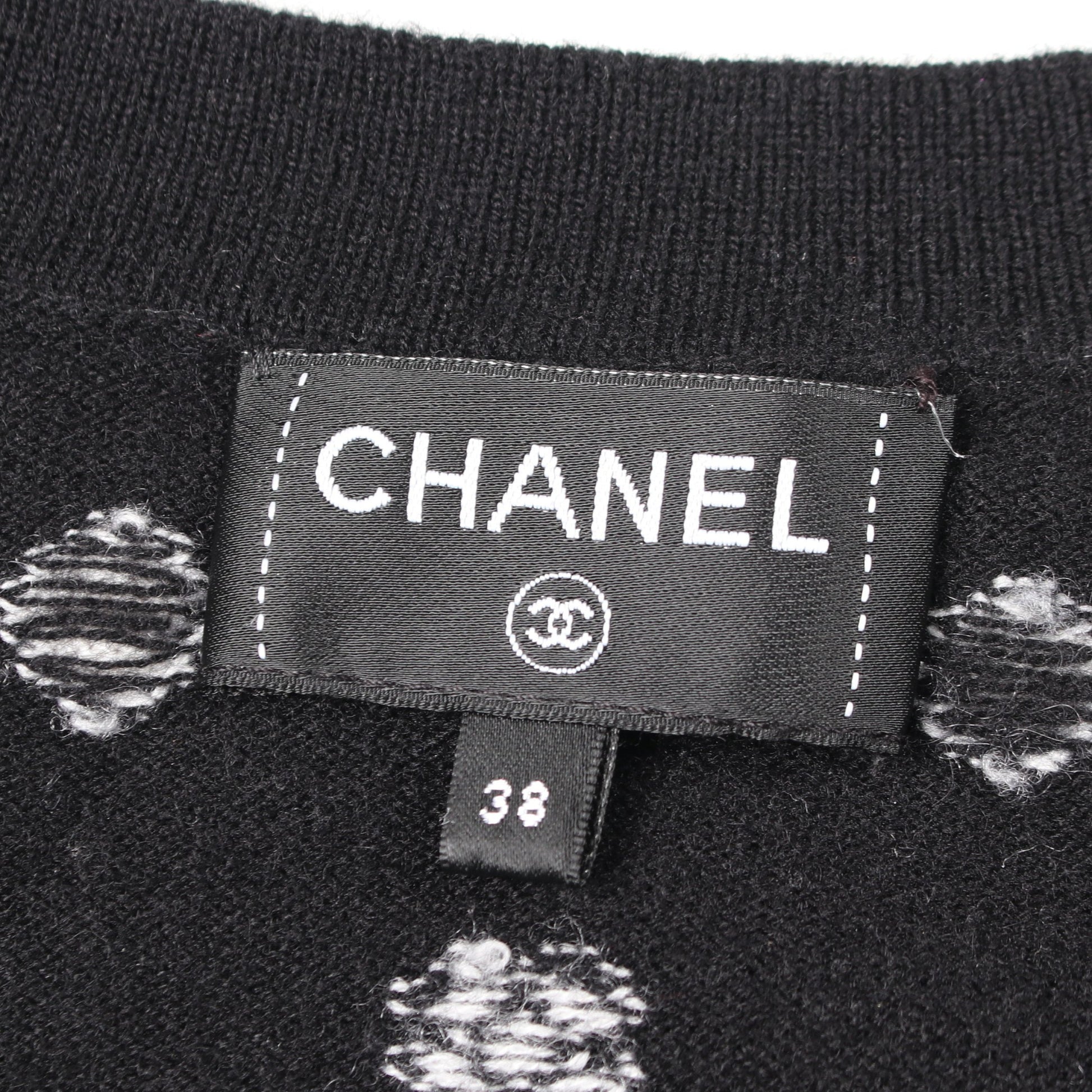 ココマークボタン ドット柄 Vネック カーディガン カシミヤ ブラック ホワイト シャネル トップス CHANEL