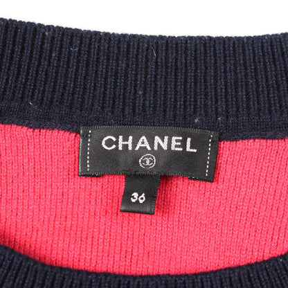 ココマーク クルーネック ニット カシミヤ ネイビー シャネル トップス CHANEL