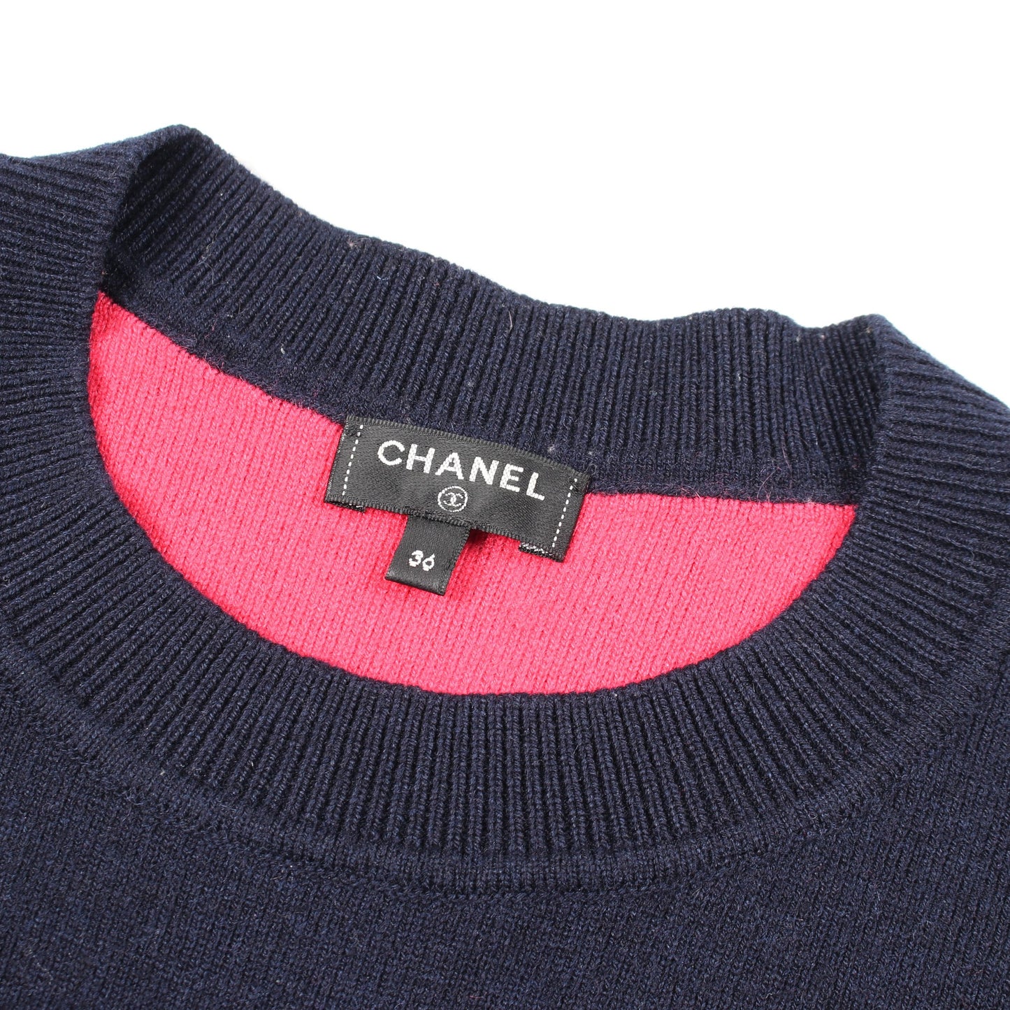 ココマーク クルーネック ニット カシミヤ ネイビー シャネル トップス CHANEL