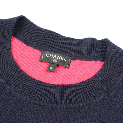 ココマーク クルーネック ニット カシミヤ ネイビー シャネル トップス CHANEL